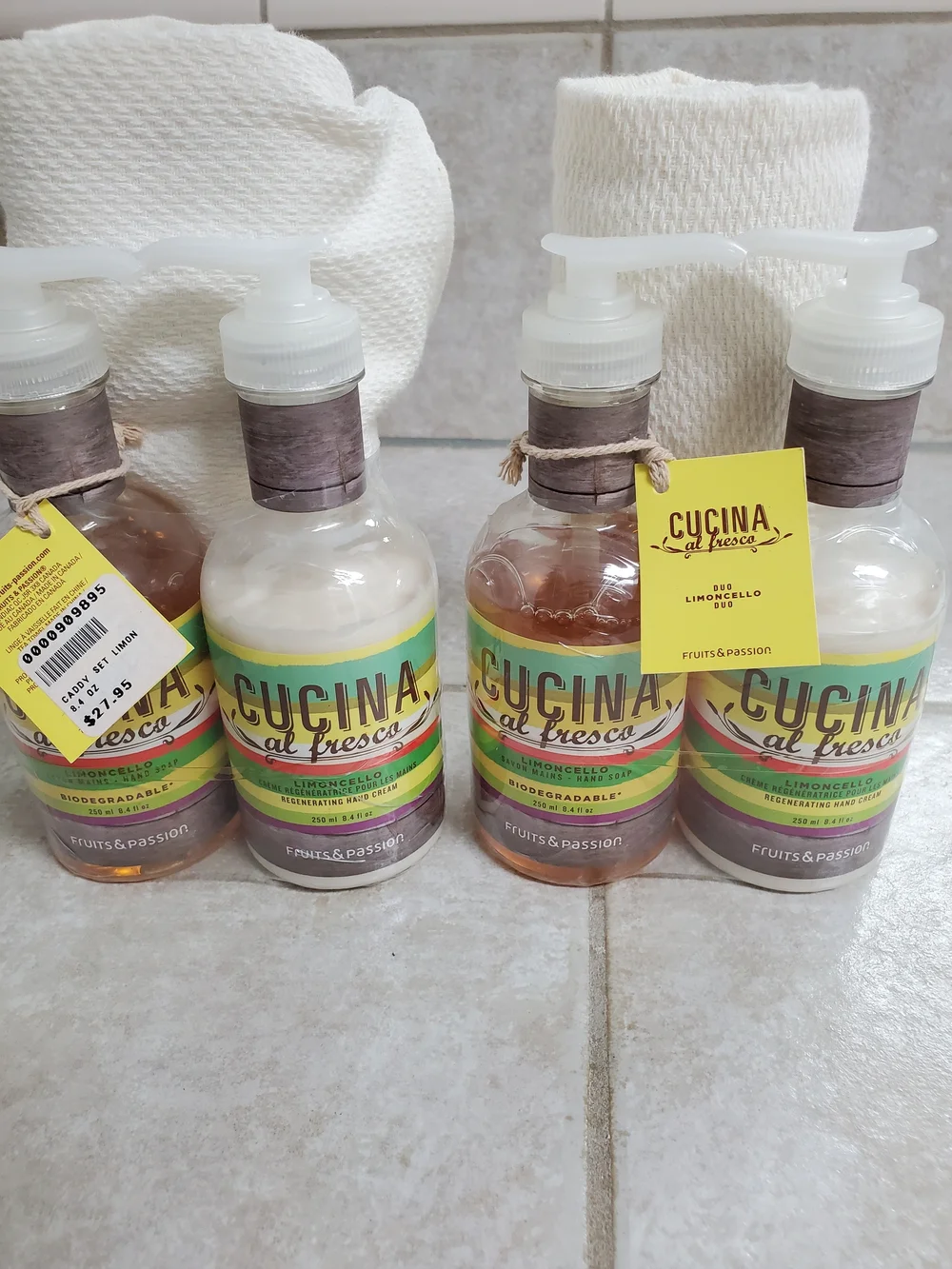 Cucina al Fresco Limoncello Hand Soap & Hand Cream & Towel Set